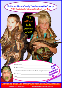 kids reptile party Melbourne hands on