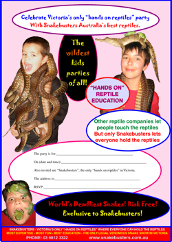 kid's reptile party Melbourne